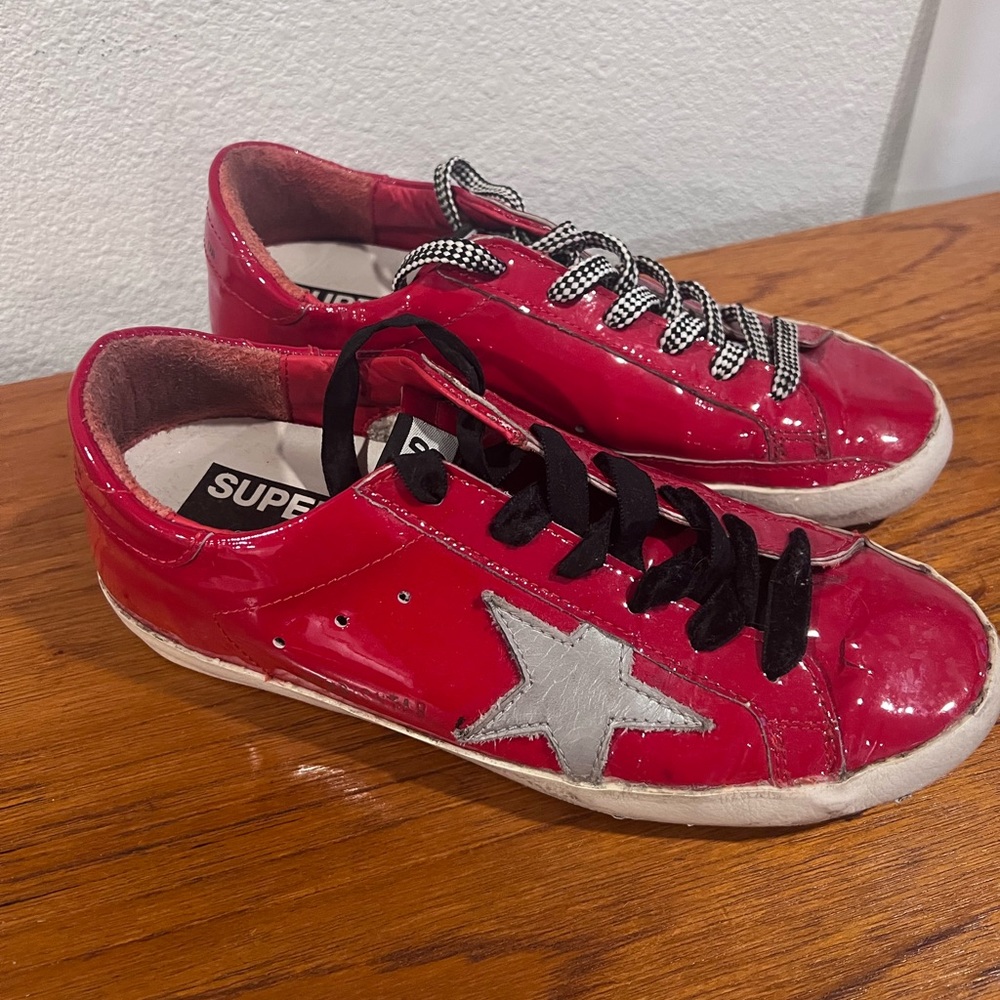 Patent Red Golden Goose Sneakers EUC